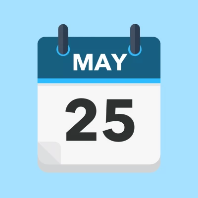 Calendar icon showing 25th May