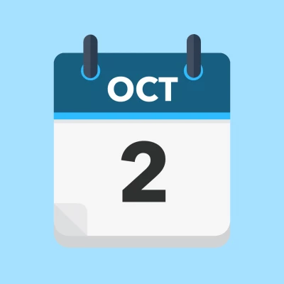 Calendar icon showing 2nd October