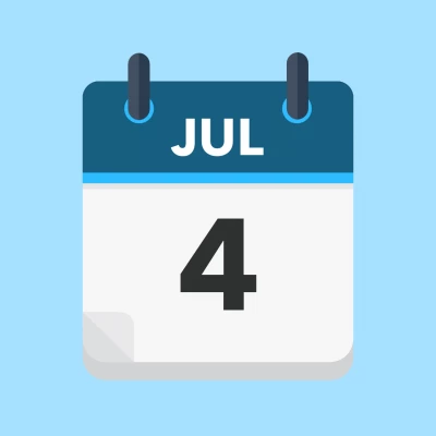 Calendar icon showing 4th July