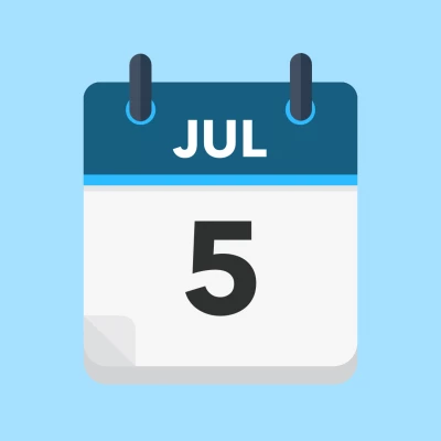 Calendar icon showing 5th July