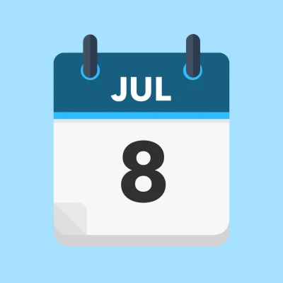 Calendar icon showing 8th July