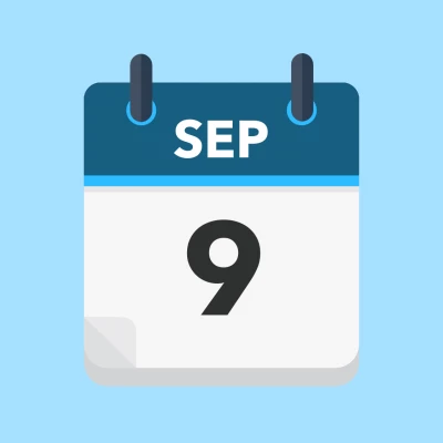 Calendar icon showing 9th September