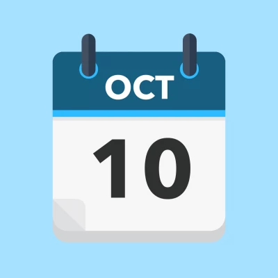 Calendar icon showing 10th October