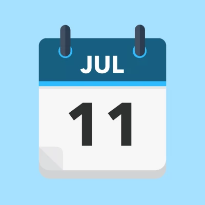 Calendar icon showing 11th July