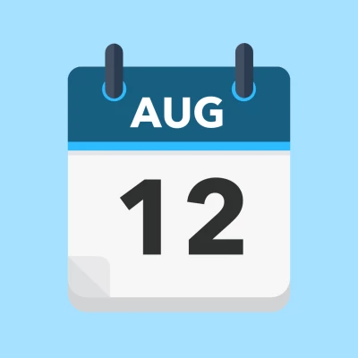 Calendar icon showing 12th August