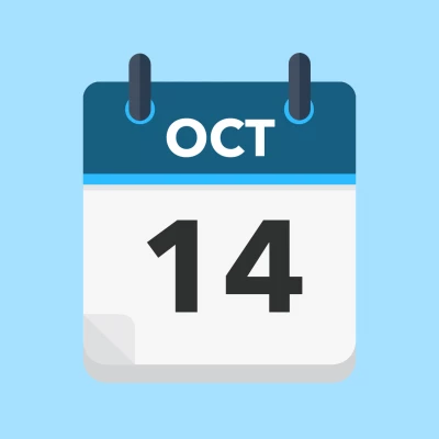Calendar icon showing 14th October