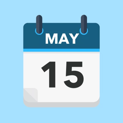 Calendar icon showing 15th May