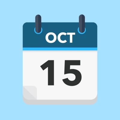Calendar icon showing 15th October