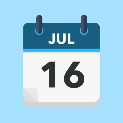 Calendar icon showing 16th July