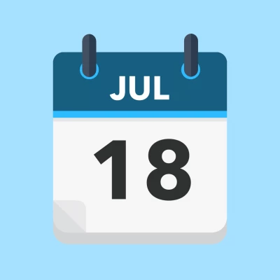 Calendar icon showing 18th July