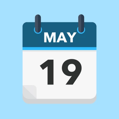 Calendar icon showing 19th May