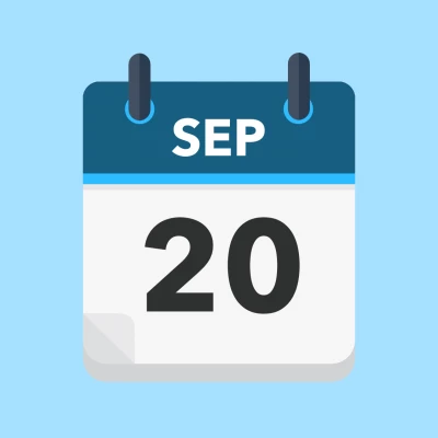 Calendar icon showing 20th September