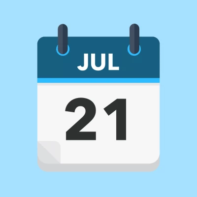 Calendar icon showing 21st July