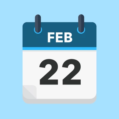 Calendar icon showing 22nd February