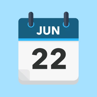 Calendar icon showing 22nd June