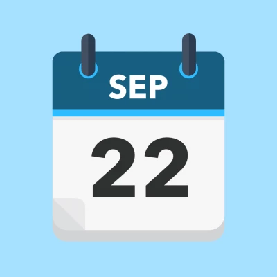 Calendar icon showing 22nd September