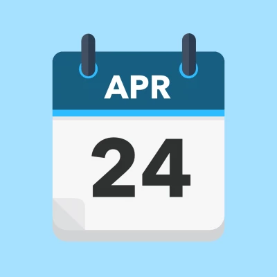Calendar icon showing 24th April