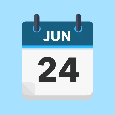 Calendar icon showing 24th June