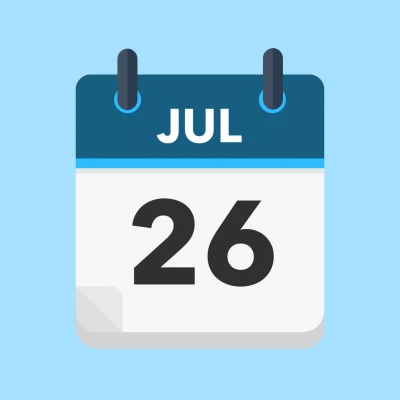 Calendar icon showing 26th July