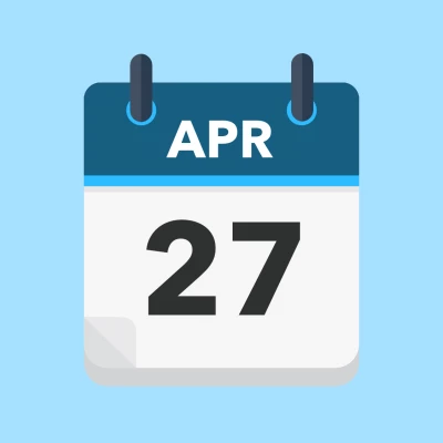 Calendar icon showing 27th April