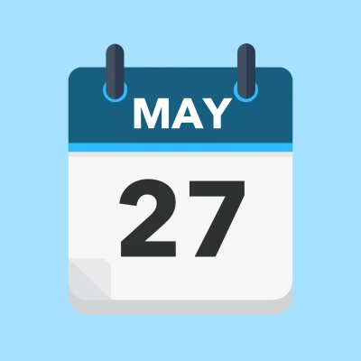 Calendar icon showing 27th May