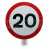 20 mph sign