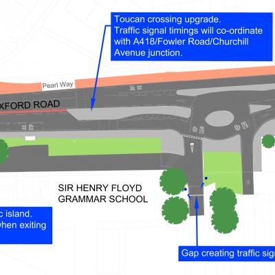 A418 plans (Site 4 - College-School access)