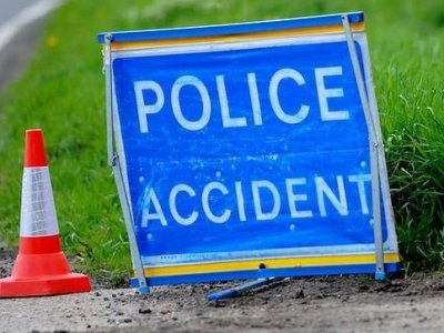 police accident sign