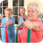 Seniors using exercise bands