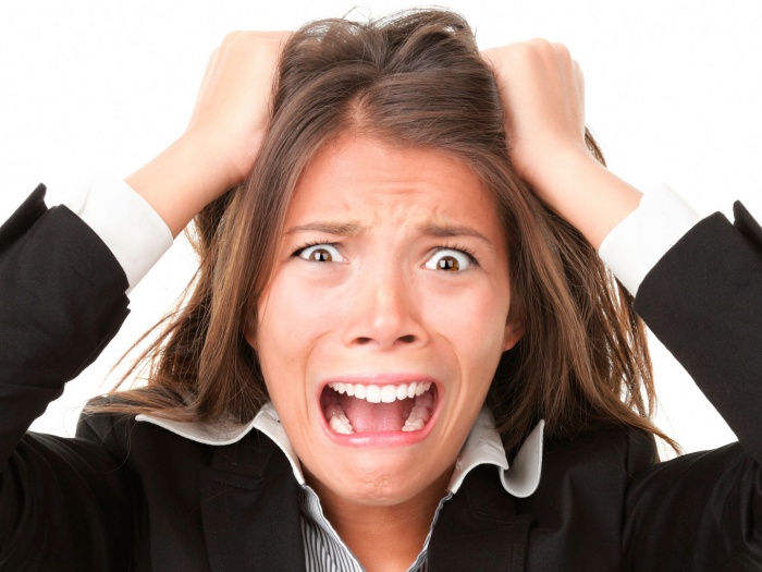 Woman screaming